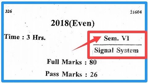 Signal System 2018. Question Paper | Objective Questions Answer | SBTE BIHAR
