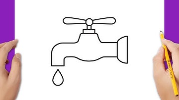 How to draw a tap water step by step