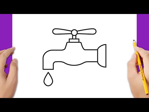 How to draw a tap water step by step
