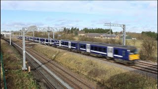 A Number of Class 360 EMUs at Irchester, Midland Main Line, Driver Test Training, 21st January 2021