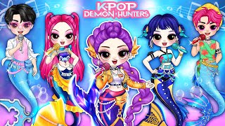 Pemburu Iblis K-Pop: Huntrix \u0026 Saja Boys Berubah Menjadi Putri Duyung! | Boneka Kertas Fashion DIY