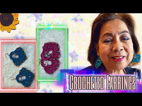 Title: Soda tab crafts: How to make crocheted earrings using soda tabs as base #2