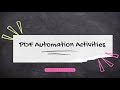 23 - PDF Automation Activities || UiPath Developer Training Basic to Advanced