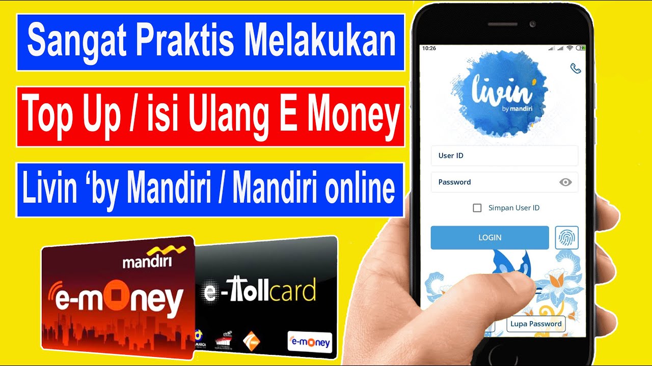 cara top up e money di livin by mandiri YouTube