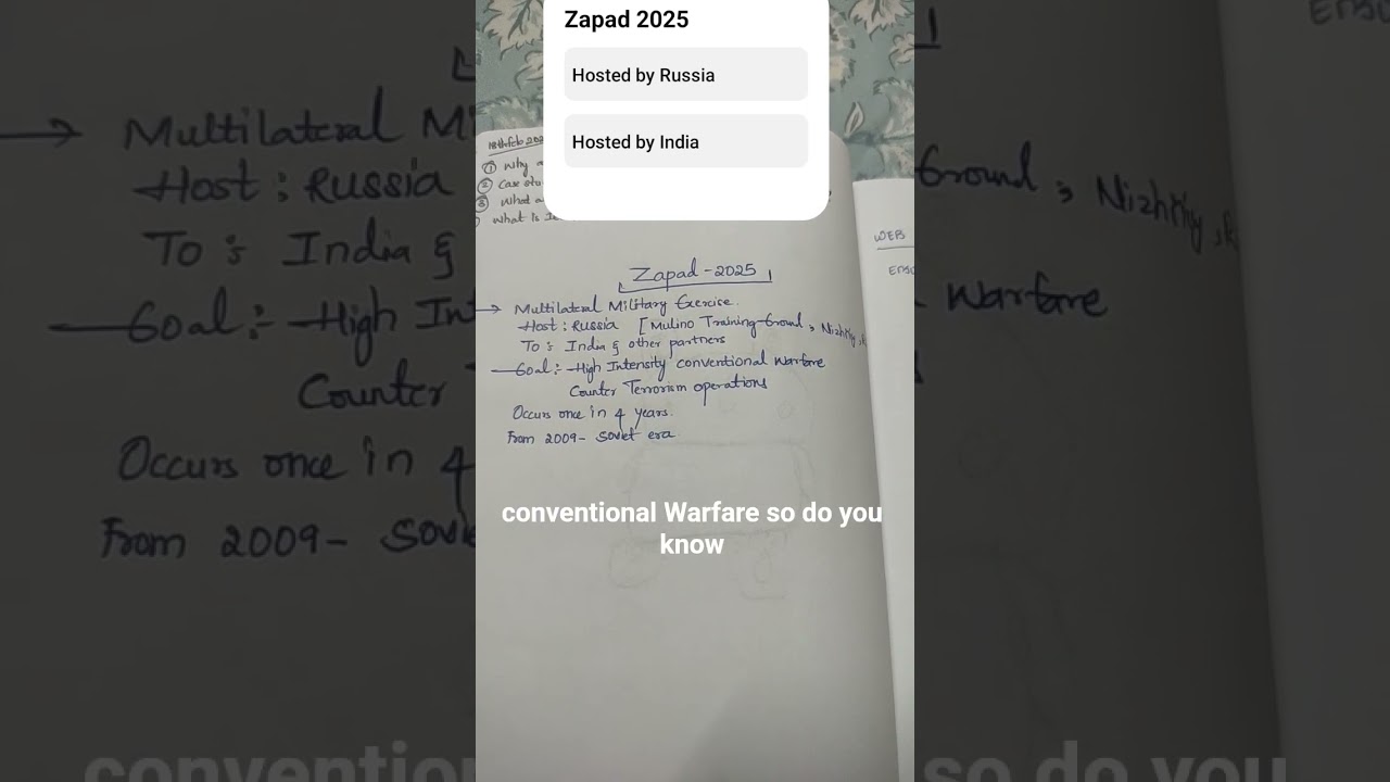 Current Affairs Zapad 2025. 