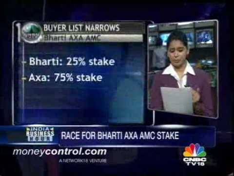 The race for Bhartis stake in Bharti AXA AMC has indeed narrowed down from nine banks to four banks. The contenders are Dhanalakshmi Bank, Andhra Bank, Punjab National Bank and Central Bank, reports CNBC-TV18s Avni Raja.