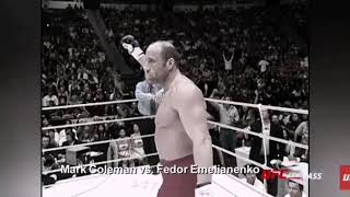 Mark Coleman loss to Fedor, emotional moment after Coleman's daughters were brought into the ring.