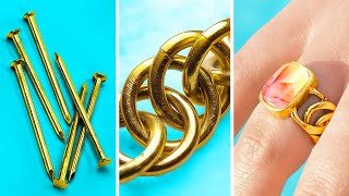 GOLDEN AMBER RING OUT OF NAILS || Unbelievable Jewelry Crafts That Will Inspire You