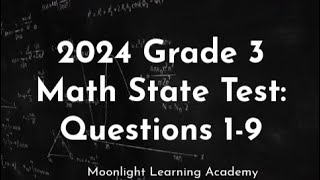 Grade 3 Math State Test 2024 Questions 1-9 #maths #gradethree #exam