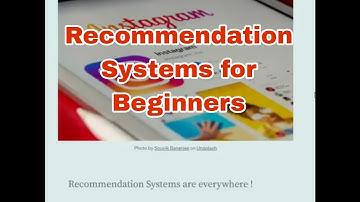Recommendation systems for beginners