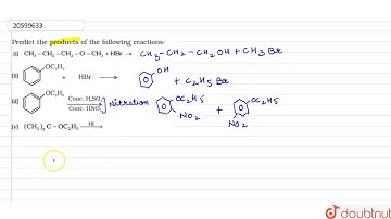 Predict the products of the following reactions: (i) `CH_(3)-CH_(2)-CH_(2)-O-CH_(3)+HBr rarr` (i...