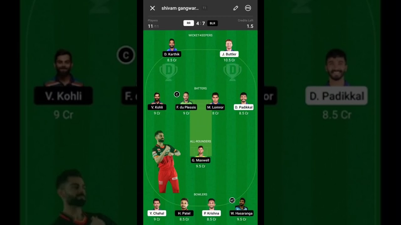 RR vs BLR Dream11 | RR Vs RCB dream11 team | IPL 2022 2nd Qualifier Match RR vs RCB Dream11