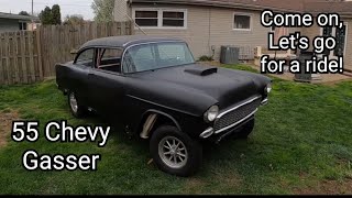 1955 Chevy Gasser, First Drive in 40 Years?! Lets go for a ride! #55chevy #gasser