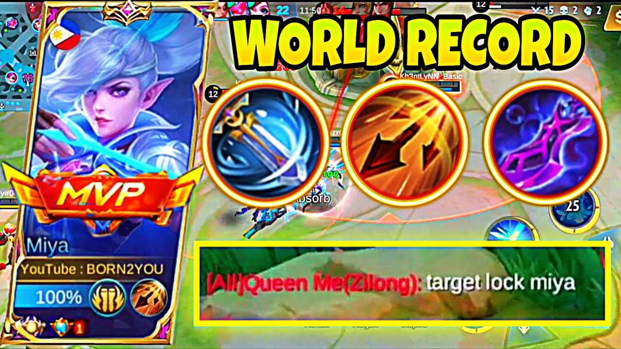 MIYA TOP 1 GLOBAL GAMEPLAY - BORN2YOU | MOBILE LEGENDS