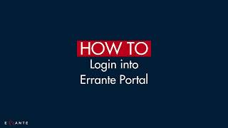 How to login into My Errante Portal