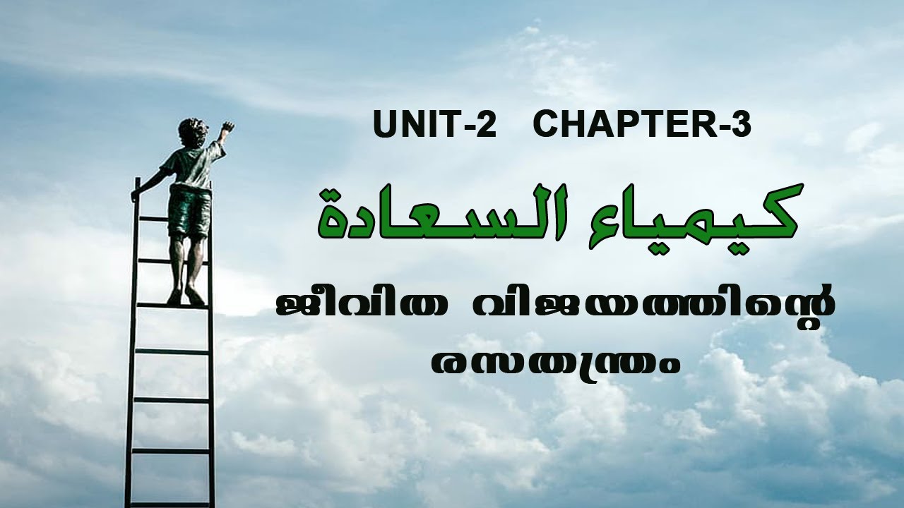 Plus Two Arabic in Malayalam, class, Keemiyau Ssahada(كيمياء السعادة), Unit-2,  Chapter-3
