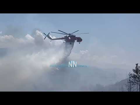 Δηλώσεις Μποκα στη. Φωτιά του Πλατανιτη - Εικόνες από το ελικόπτερο