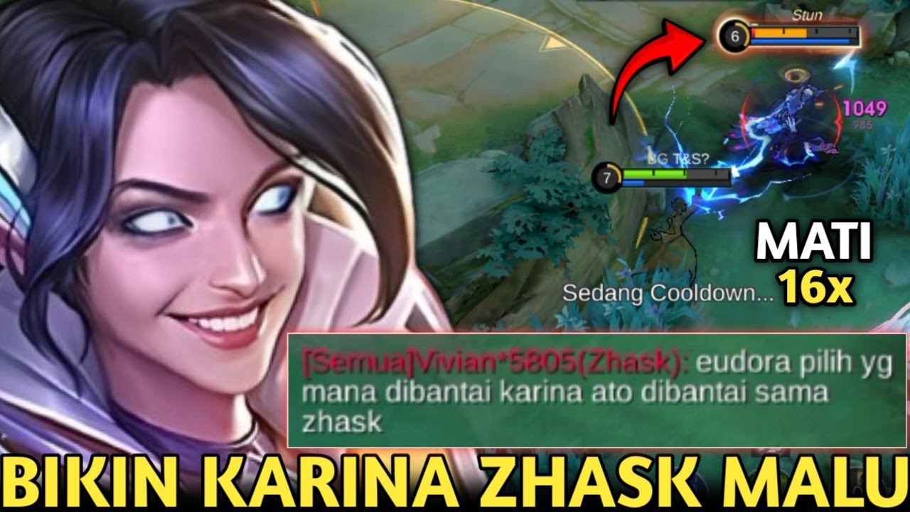 EUDORA MODE DENDAM! LOCK KARINA & ZHASK  SOMBONG YG SOK PRO DI AWAL SAMPE MALU SENDIRI MATI 16x!MLBB