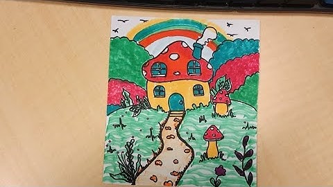 HOW TO DRAW RAINBOW MUSHROOM HOUSE CUTE EASY😎 PART 2