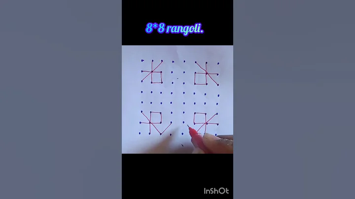 8*8rangoli.#colorrangolidesigns #rangoli#muggulu#easyrangoli #dailyrangoli #shortsviral #kolam #dots