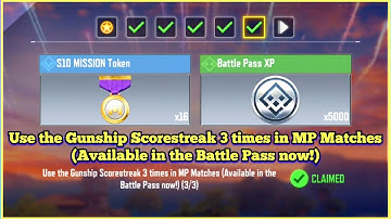 Cod Mobile use the gunship scorestreak 3 times in mp matches (available in the battle pass now!) T C
