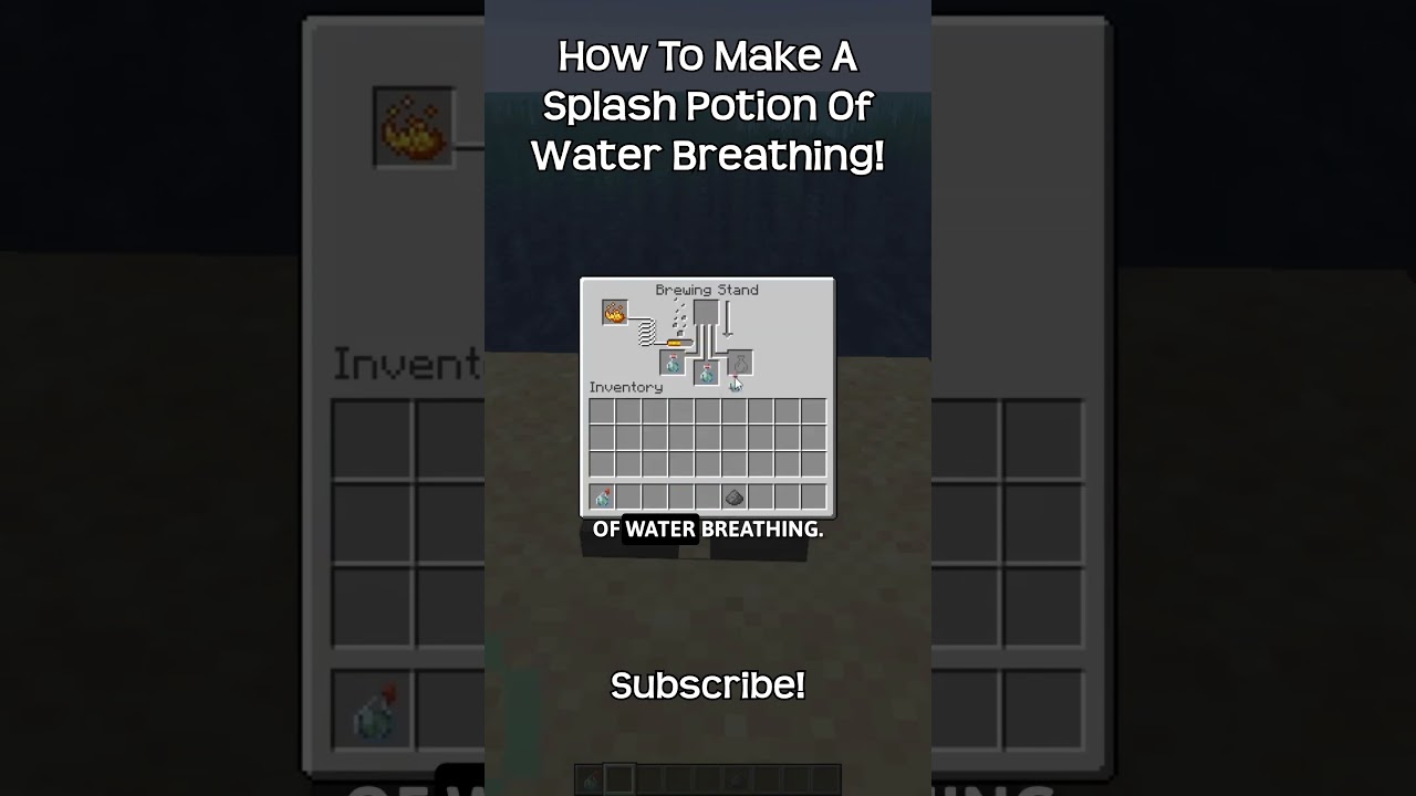 How To Make A Splash Potion Of Water Breathing In Minecraft?!