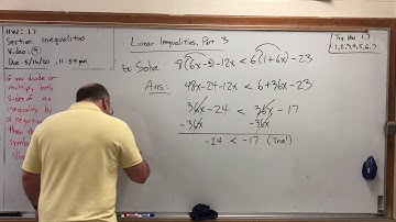 HW 1.7 Inequalities (4) – Linear Inequalities, Part 3
