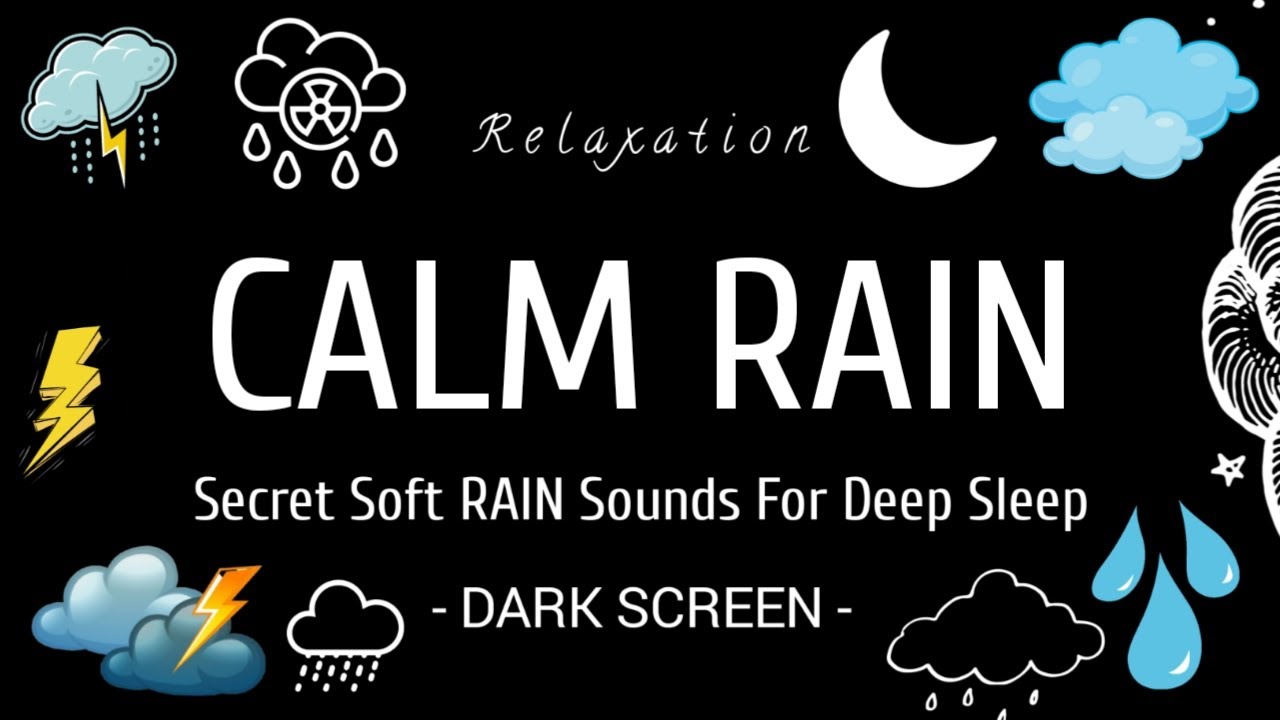 Calm Rain Sounds for sleeping | Sleep and Relaxation | Nature Sounds | Dark Screen | Black Screen