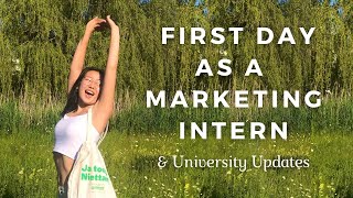 My first day as a beauty care marketing intern || university updates!