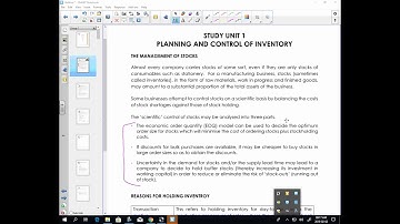 MAC3701 - Planning and Control of Inventory