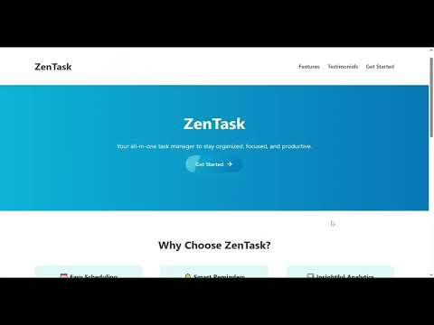 TechnoHacks Internship - Task 3 | ZenTask Landing Page