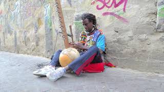 July 18, 2019-BABACAR SOW, kora player from Senegal / A street musician in Napoli: &quot;AMINATA SANTORO&quot;