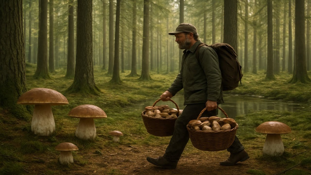 Грибник Бьет все РЕКОРДЫ Возле Грибного ОЗЕРА. Белые Грибы Сами Лезут в Пакет