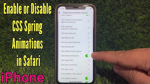 How to Enable or Disable CSS Spring Animations in Safari on iPhone X