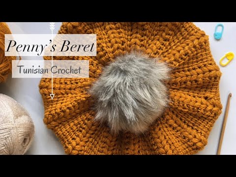 Penny's Beret, Tunisian Crochet - YouTube