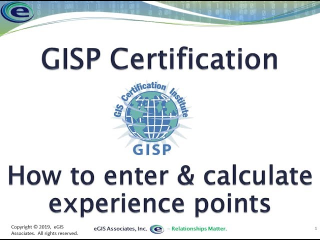 Gisp Certification Experience Points Youtube