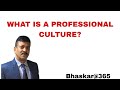 What is a professional culture in the workplace ? कार्यस्थल में व्यावसायिक संस्कृति क्या है?