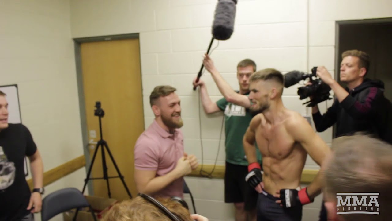 Conor McGregor Celebrates With Victorious Cian Cowley At Brave 13 Five Days Before Their Court Date