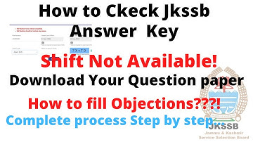 How to check Jkssb Answer key of CBT | Shift Selection  problem  solved | Jr Asstt  key Available