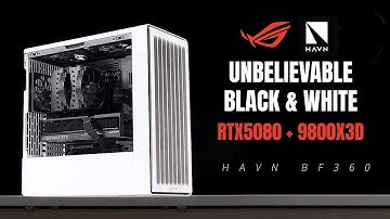 UNBEATABLE Black & White RTX 5080 Build – HAVN BF360 FLOW + 9800X3D Monster PC
