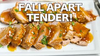 Easy Slow Cooker Recipe | Garlic Crock Pot Pork Tenderloin