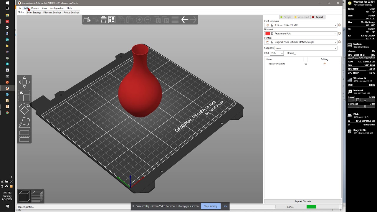 Vase Project 10 Setting up a spiral vase in prusaslicer YouTube