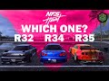 Which GT-R is the BEST for RACING? Need for Speed Heat Skyline Testing R32 vs R34 vs R35