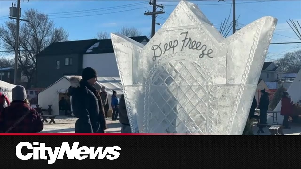Edmonton cleared long piles of snow before the winter festival