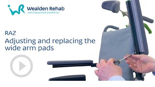 RAZ Shower Chair: Adjusting and replacing the wide arm pads