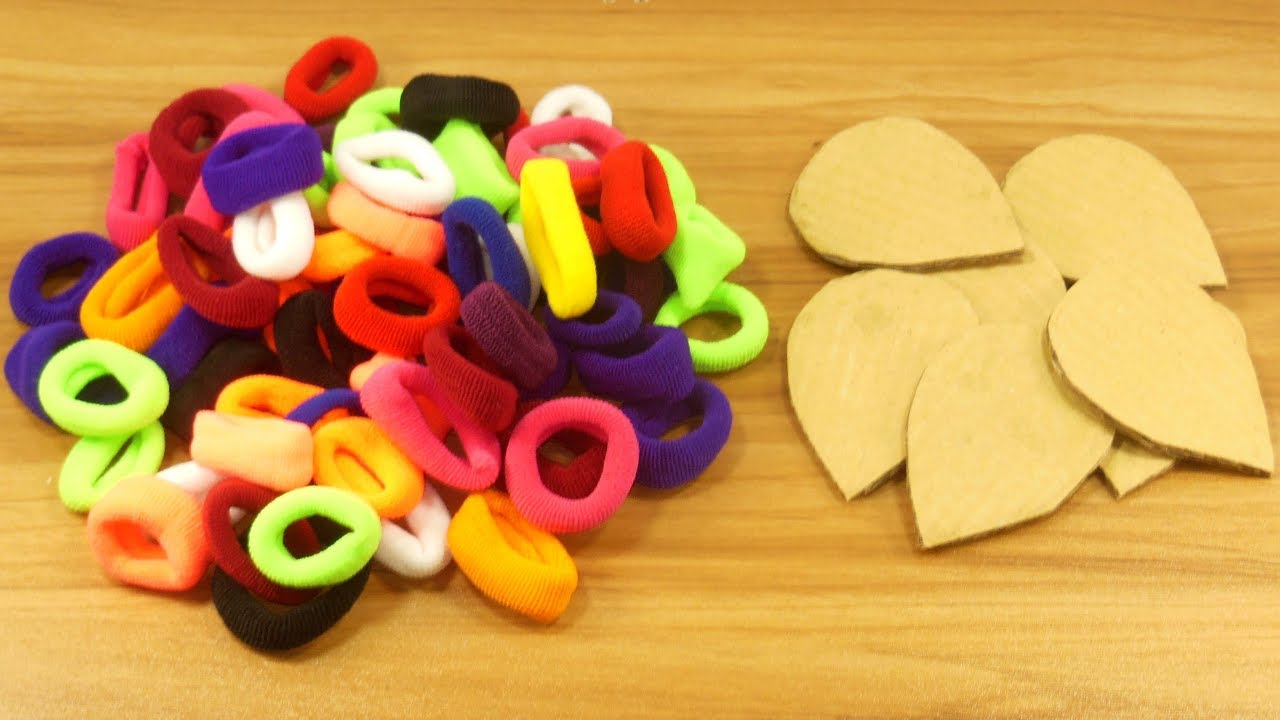 DIY Hair rubber bands craft idea DIY art and craft DIY HOME DECO
