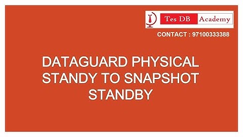 Data guard converting physical standby to snapshot standby #dataguard  #oracledba #switchover