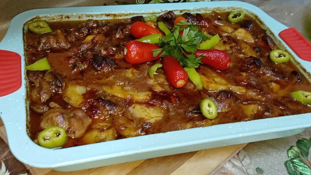 طريقه عمل صينيه بطاطس بالكبد والقوانص