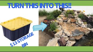 ON A BUDGET⁉MAKING A WATERFALL BOX FOR YOUR YARD POND OR WATER GARDEN FROM A $13 STORAGE BIN‼WOW❗