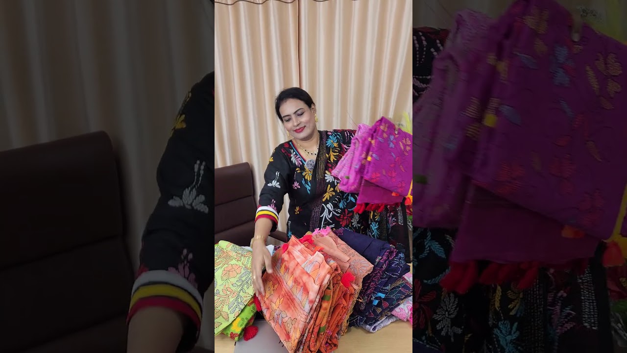 Hater Kajer Saree + Orna = Combo || Kantha Work Sari || হাতের কাজের বুটিক কালেকশন Order👉 01766624792